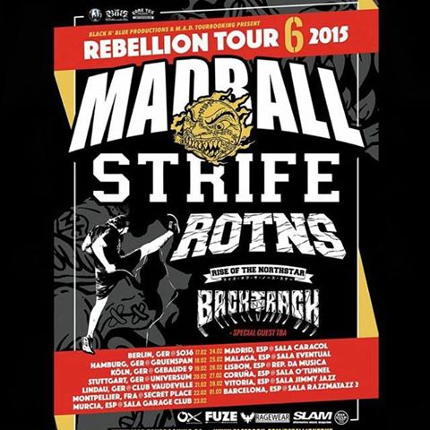 madball strife rise of the northstar backtrack on rebellion tour strife flyer