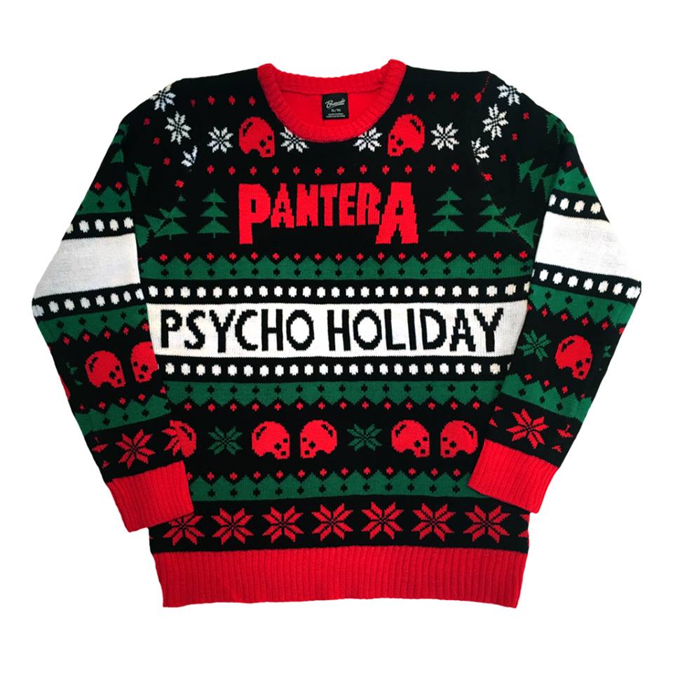 pantera releases the psycho holiday sweater ghost cult iron maiden ugly christmas sweater