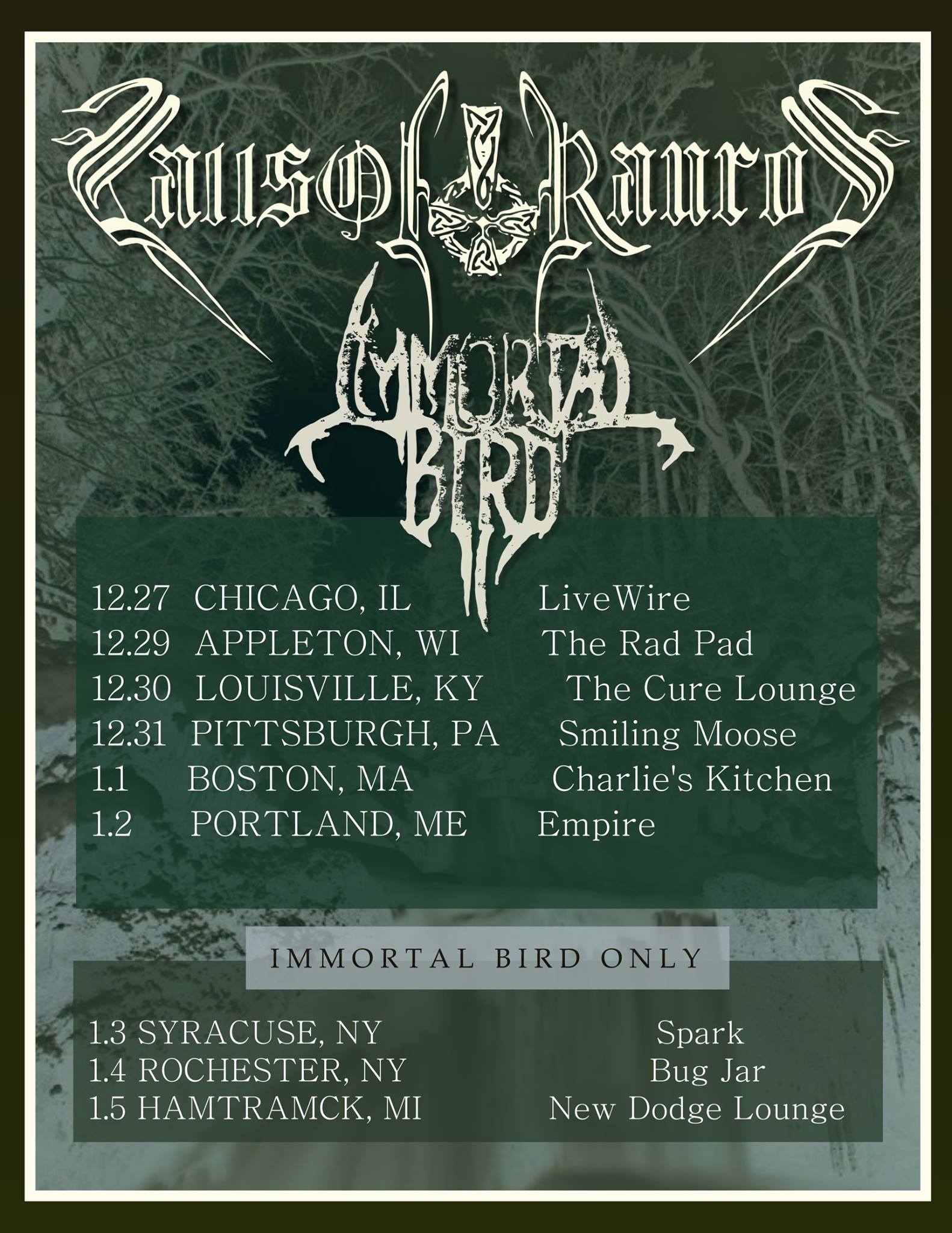 Immortal Bird Tour Immortal Bird Tour